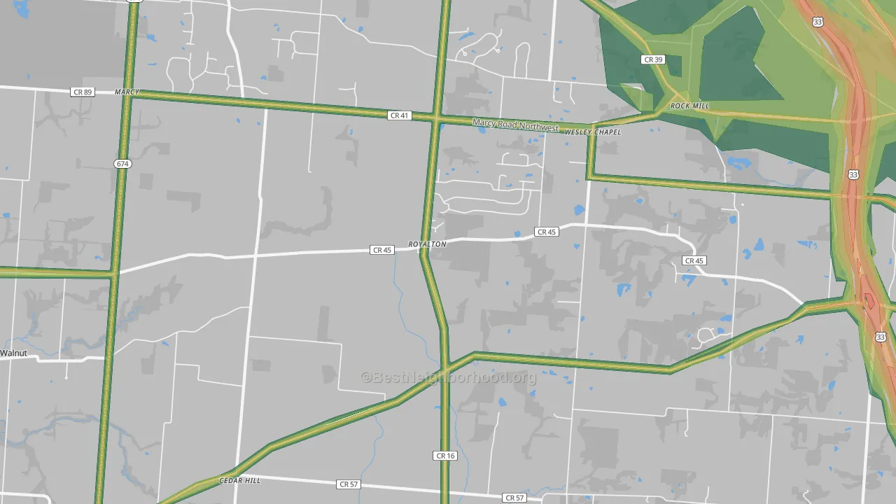 Royalton, OH Map of Noise Levels in Royalton