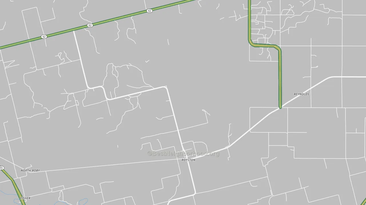 Royston, TX Map of Noise Levels in Royston