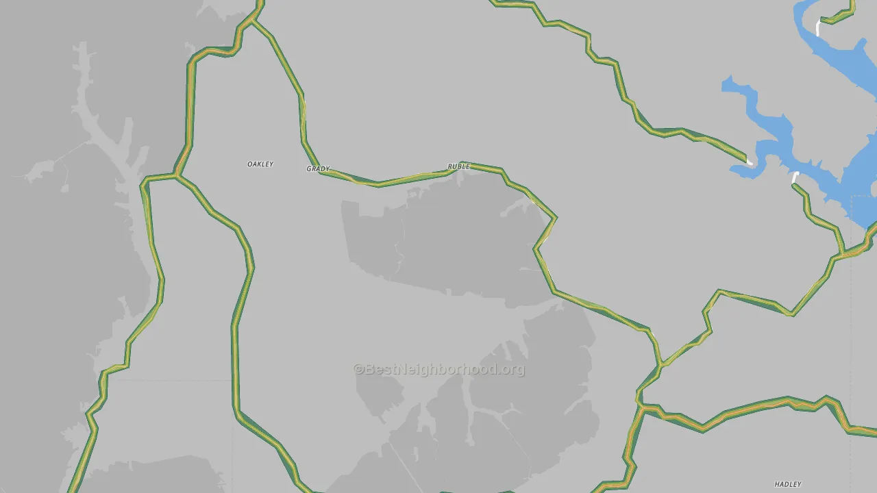 Ruble, MO Map of Noise Levels in Ruble
