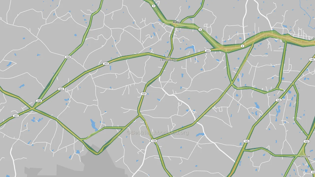 Ruby, SC Map of Noise Levels in Ruby