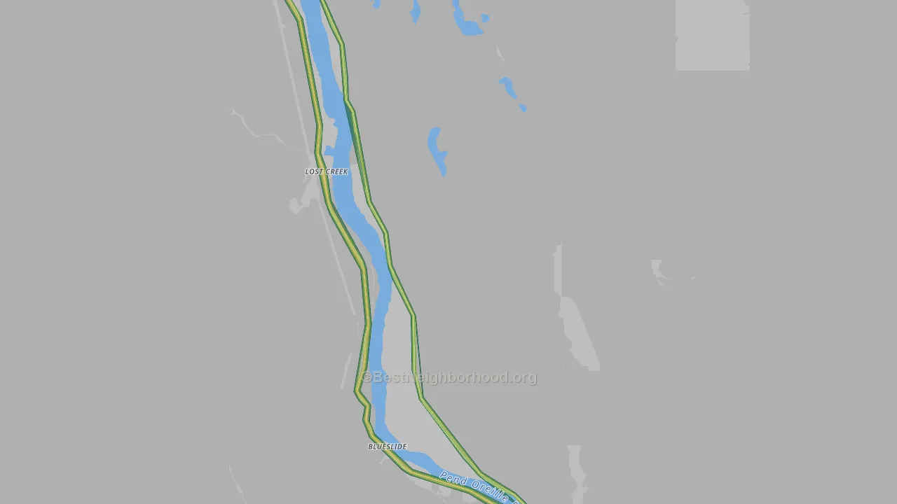 Ruby, WA Map of Noise Levels in Ruby