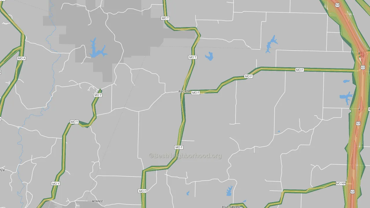 Rucker, MO Map of Noise Levels in Rucker