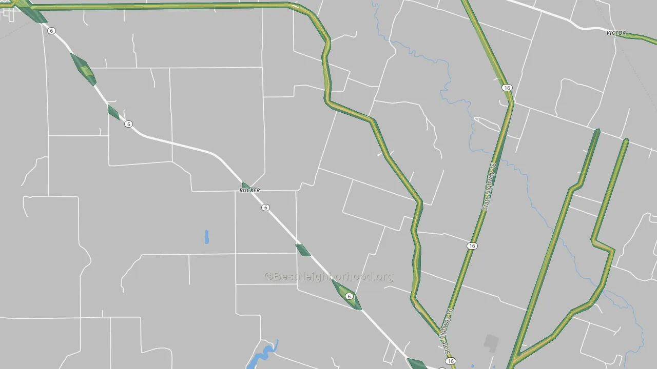 Rucker, TX Map of Noise Levels in Rucker