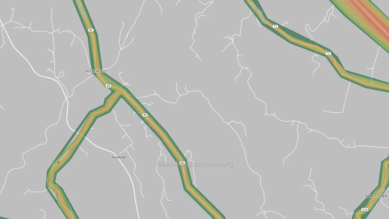Ruckerville, KY Map of Noise Levels in Ruckerville