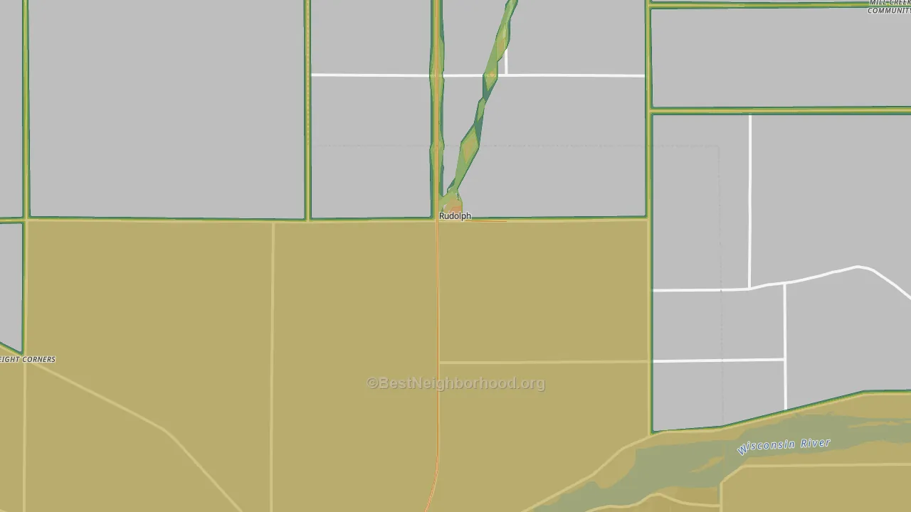 Rudolph, WI Map of Noise Levels in Rudolph