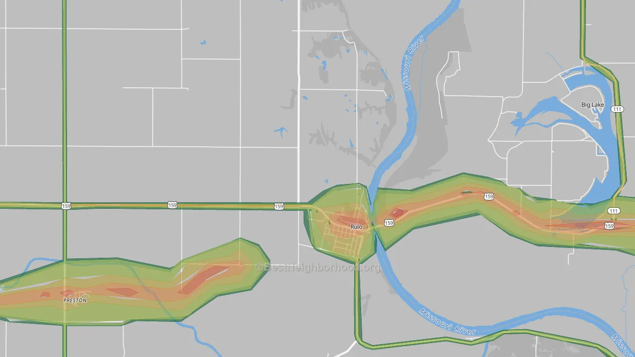 Rulo, NE Map of Noise Levels in Rulo