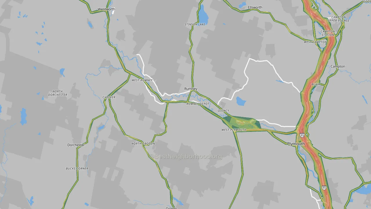 Rumney, NH Map of Noise Levels in Rumney