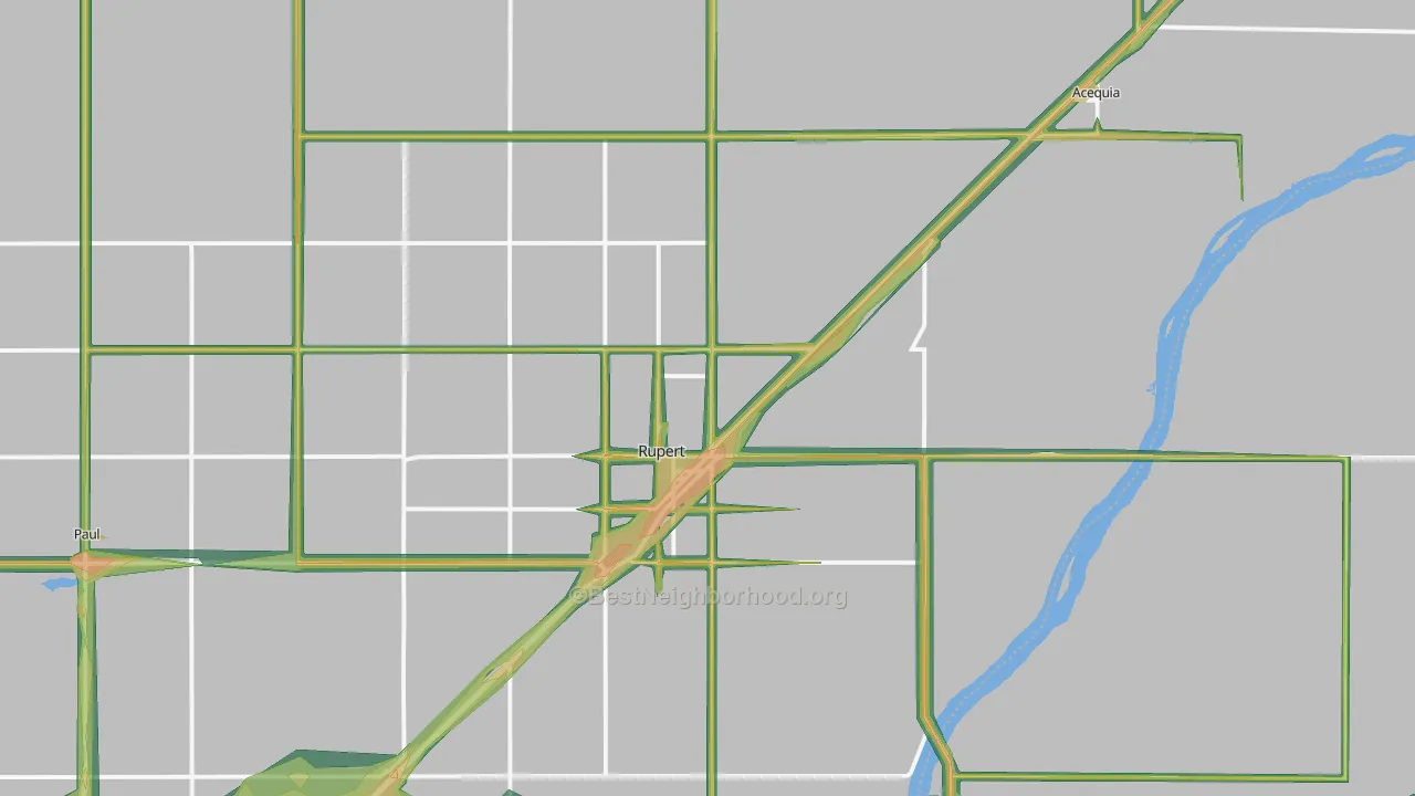 Rupert, ID Map of Noise Levels in Rupert