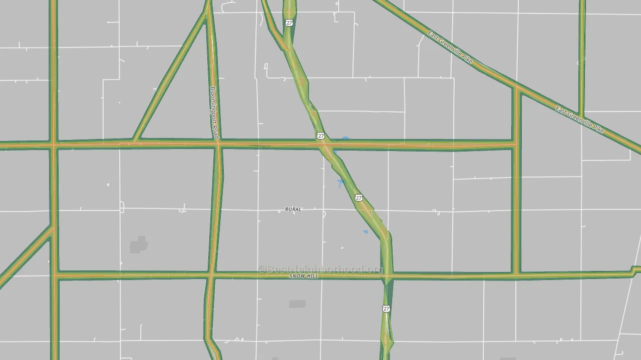 Rural, IN Map of Noise Levels in Rural