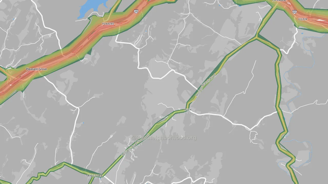 Rush, MD Map of Noise Levels in Rush