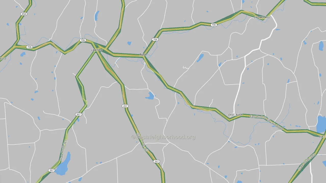 Rush, PA Map of Noise Levels in Rush