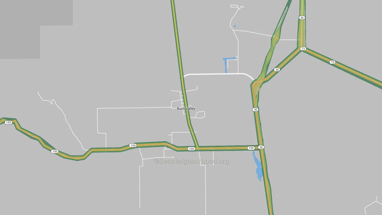 Rush Valley, UT Map of Noise Levels in Rush Valley