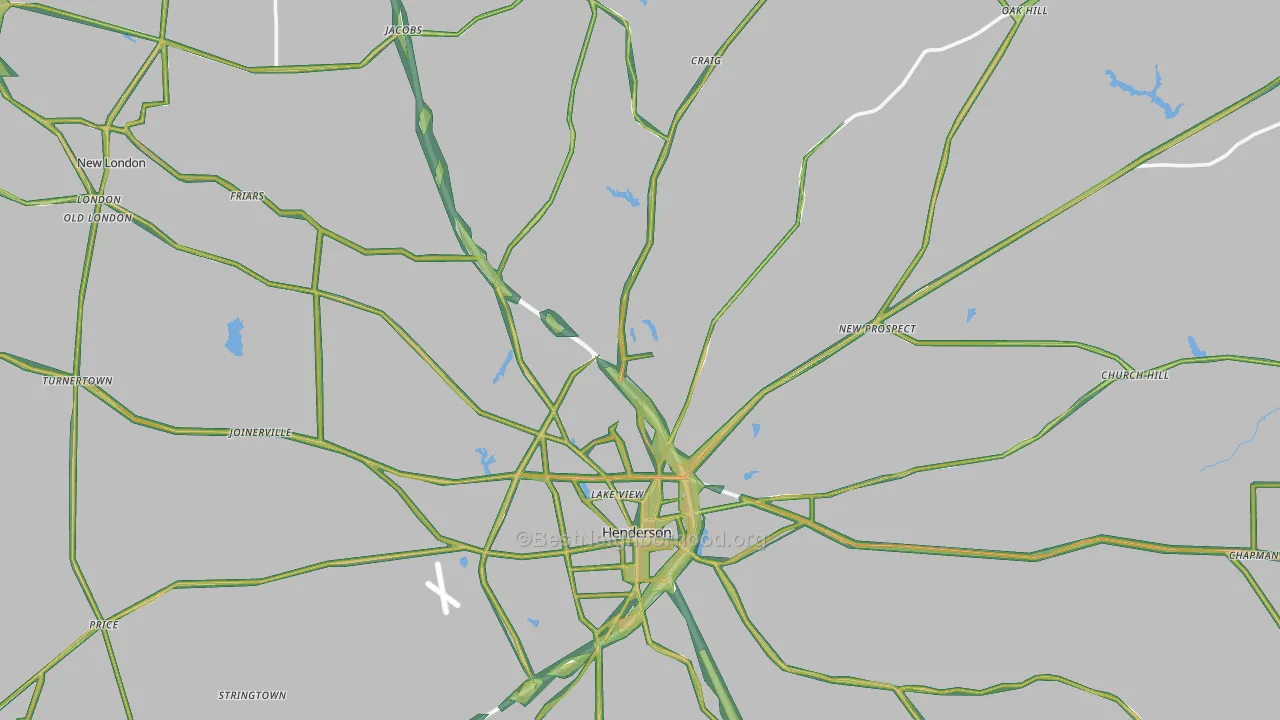 Rusk County, TX Map of Noise Levels in Rusk County