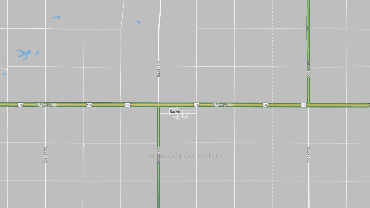 Ruskin, NE Map of Noise Levels in Ruskin