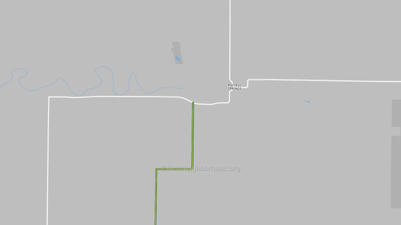 Russell Springs, KS Map of Noise Levels in Russell Springs