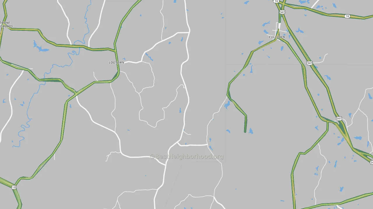 Russellville, GA Map of Noise Levels in Russellville