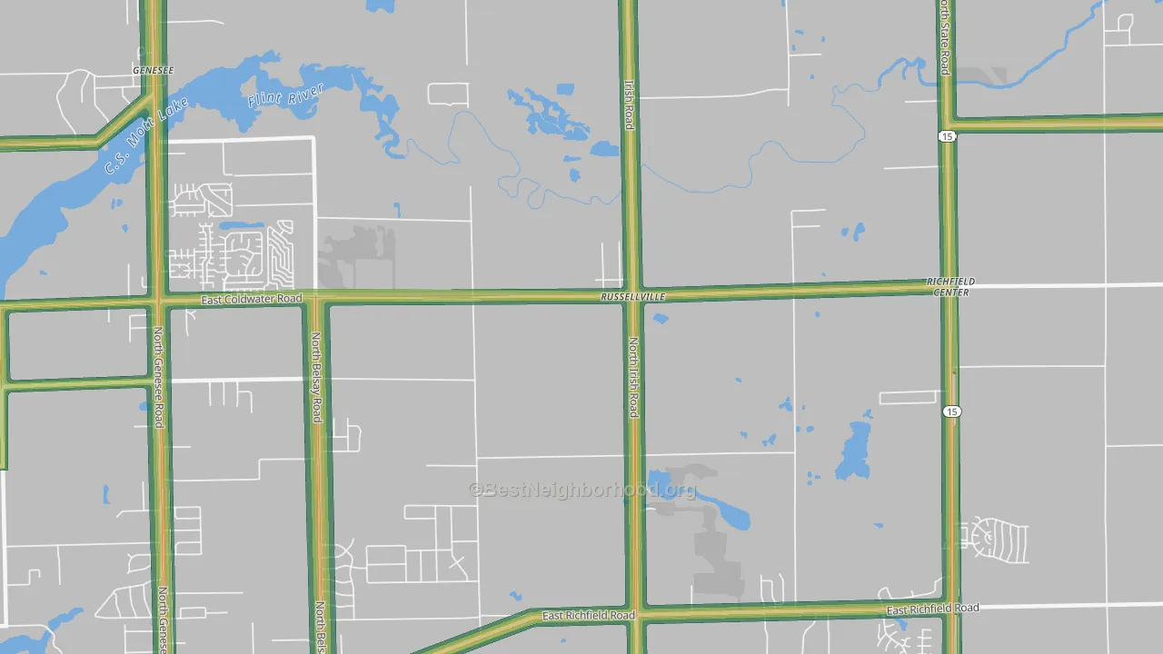 Russellville, MI Map of Noise Levels in Russellville