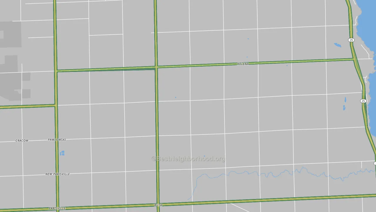 Ruth, MI Map of Noise Levels in Ruth