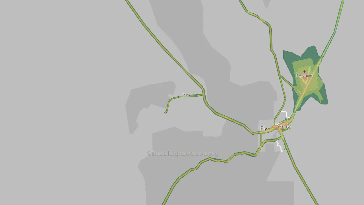 Ruth, NV Map of Noise Levels in Ruth
