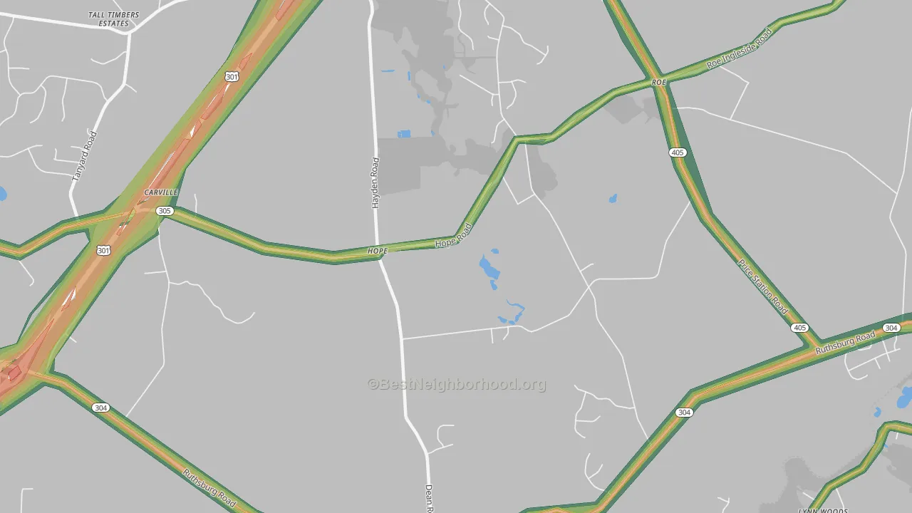 Ruthsburg, MD Map of Noise Levels in Ruthsburg