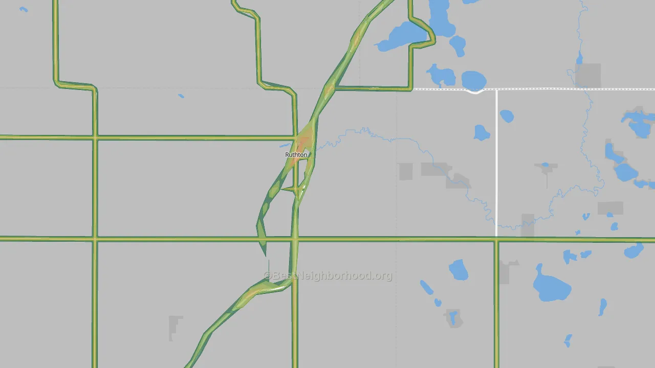 Ruthton, MN Map of Noise Levels in Ruthton