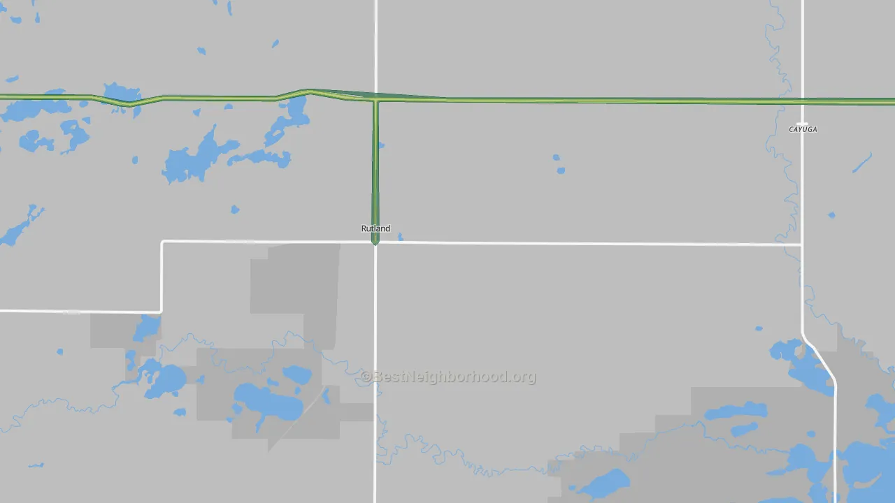 Rutland, ND Map of Noise Levels in Rutland