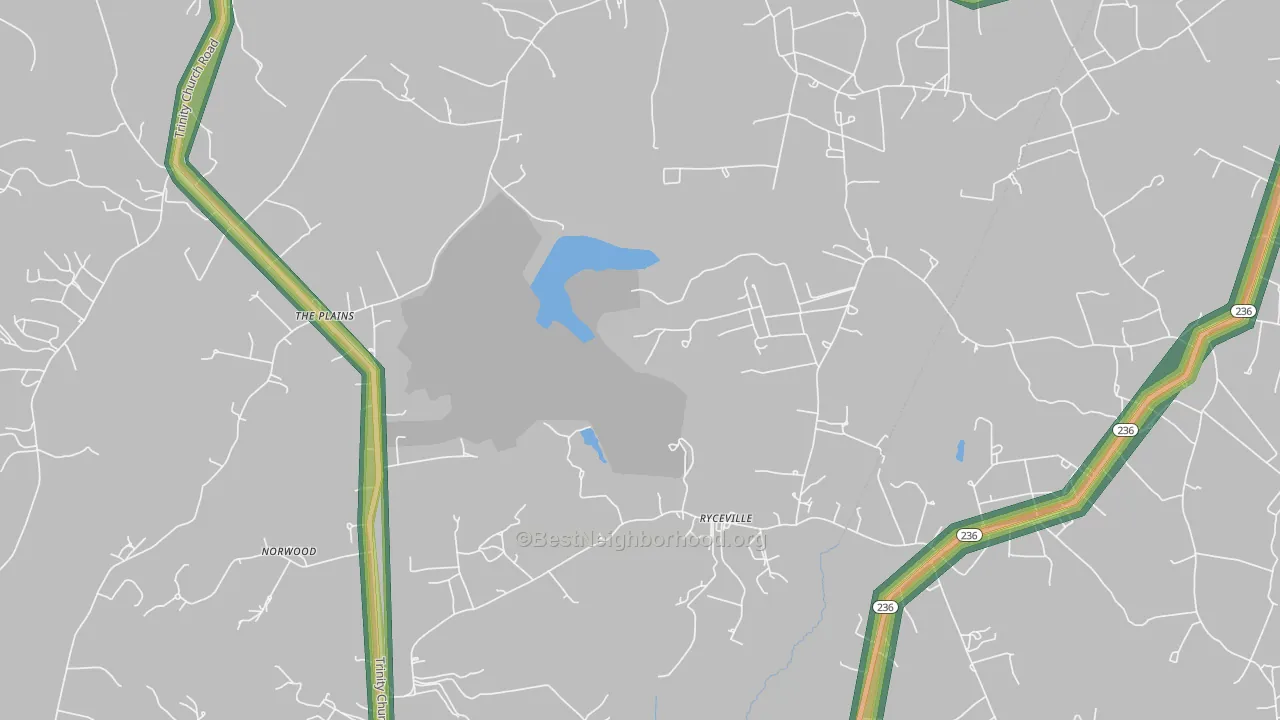 Ryceville, MD Map of Noise Levels in Ryceville