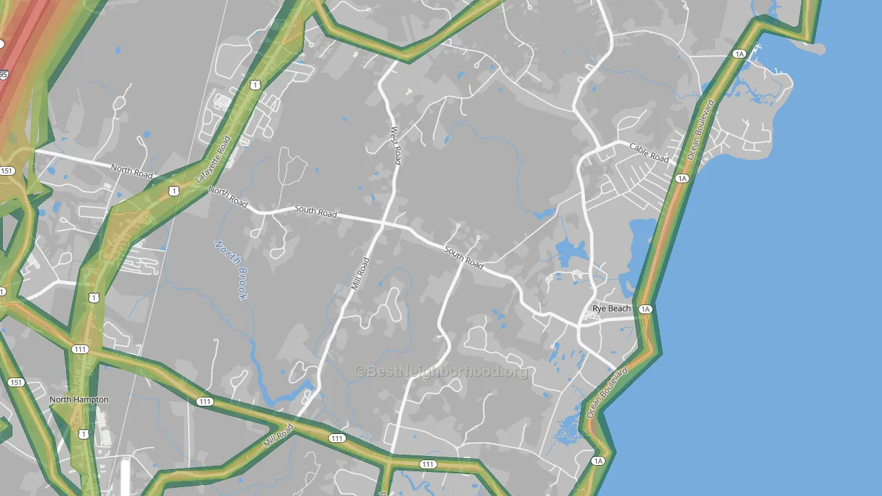 Rye Beach, NH Map of Noise Levels in Rye Beach