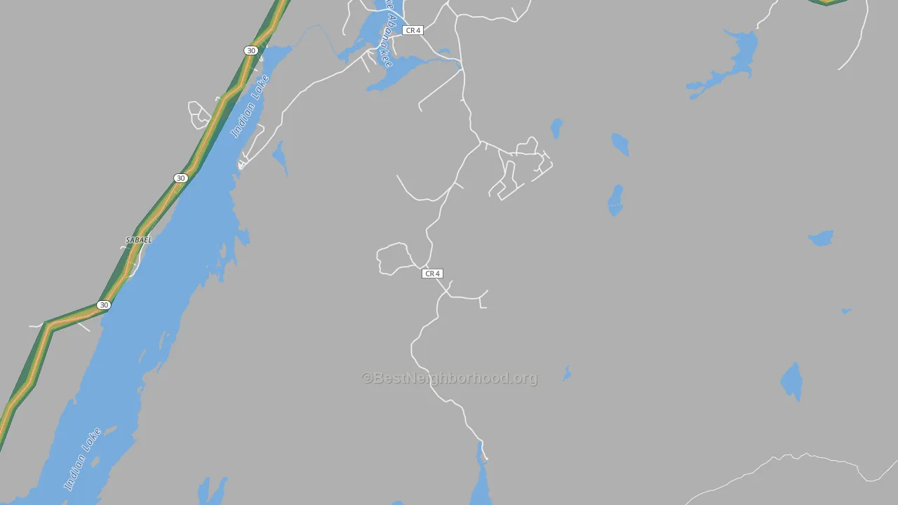 Sabael, NY Map of Noise Levels in Sabael