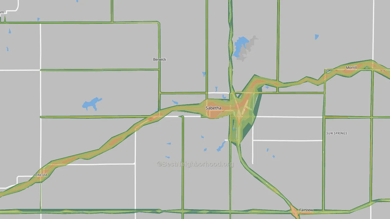 Sabetha, KS Map of Noise Levels in Sabetha