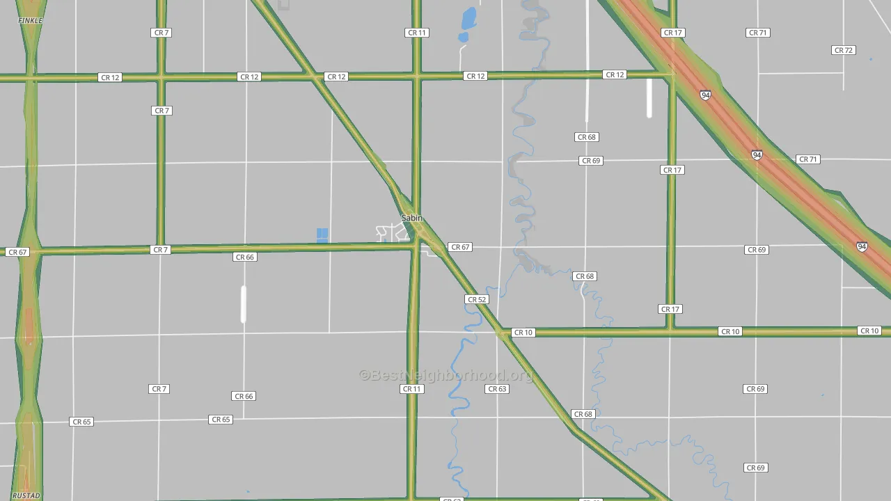 Sabin, MN Map of Noise Levels in Sabin