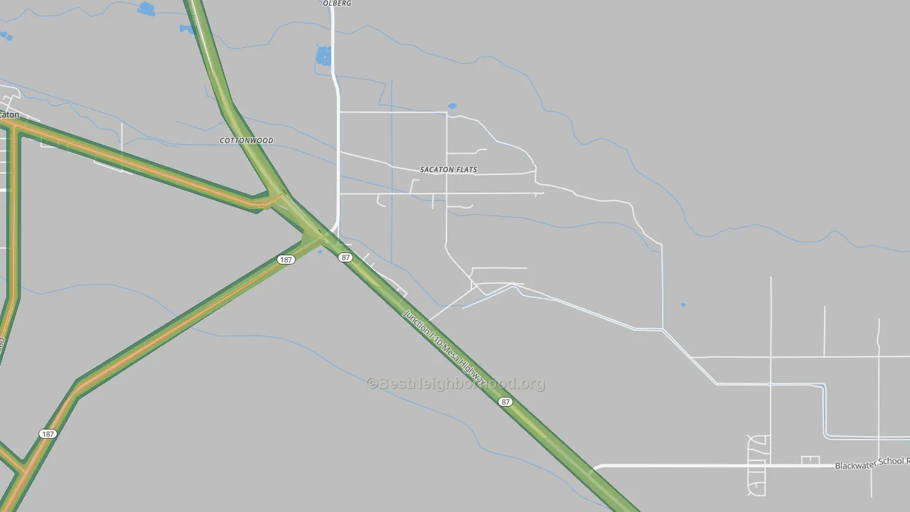 Sacaton Flats, AZ Map of Noise Levels in Sacaton Flats