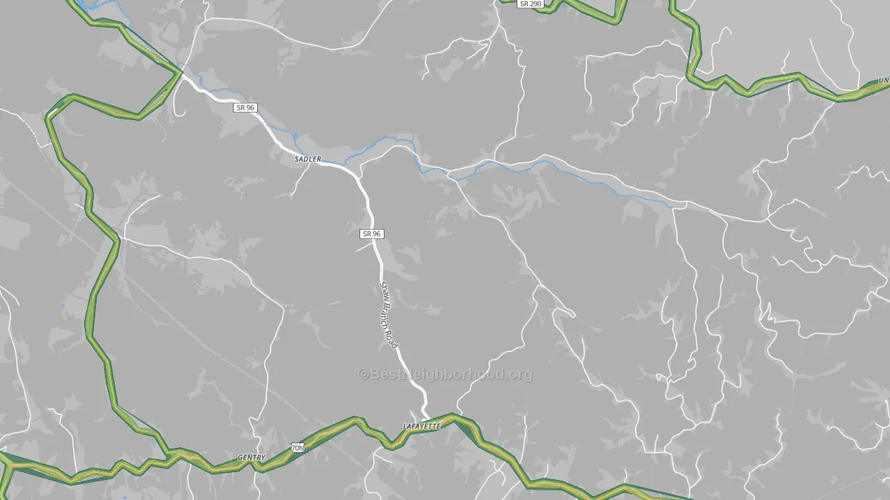 Sadler, TN Map of Noise Levels in Sadler