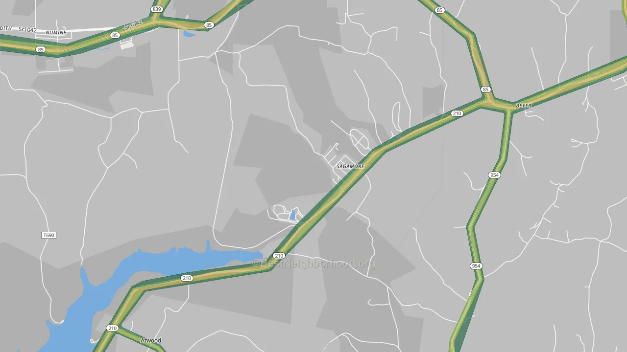 Sagamore, PA Map of Noise Levels in Sagamore
