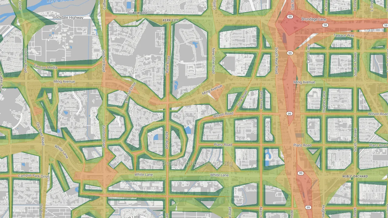 Sagepointe, Bakersfield, CA Map of Noise Levels in Sagepointe