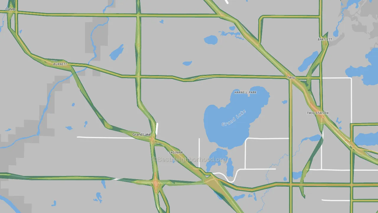 Saginaw, MN Map of Noise Levels in Saginaw