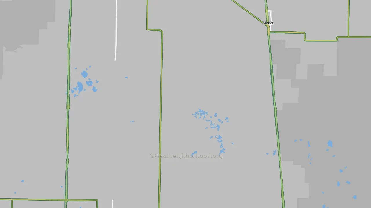 Saguache County, CO Map of Noise Levels in Saguache County
