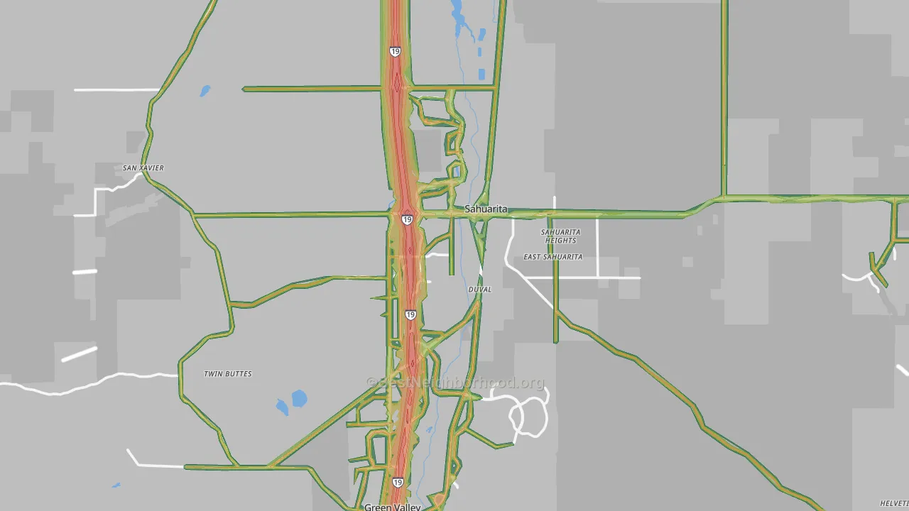 Sahuarita, AZ Map of Noise Levels in Sahuarita