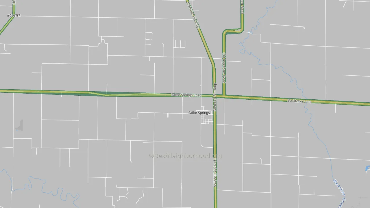 Sailor Springs, IL Map of Noise Levels in Sailor Springs