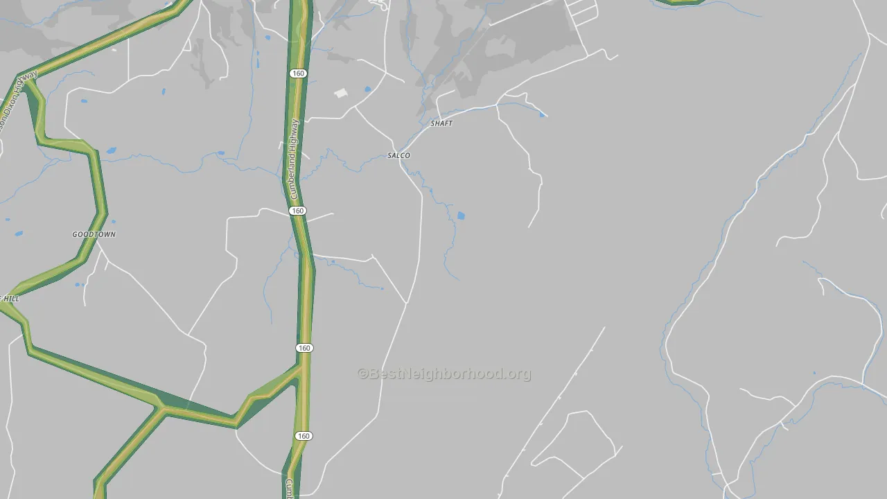 Salco, PA Map of Noise Levels in Salco