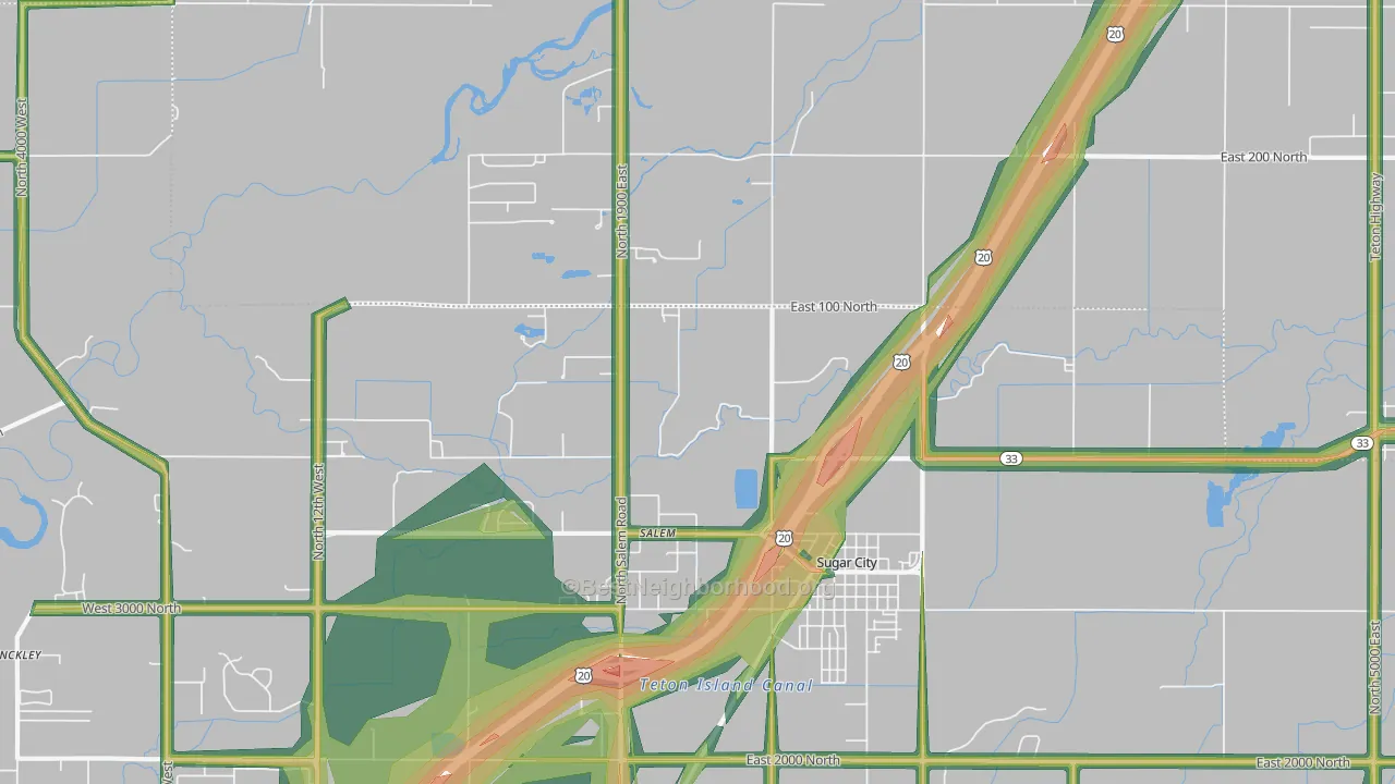 Salem, ID Map of Noise Levels in Salem