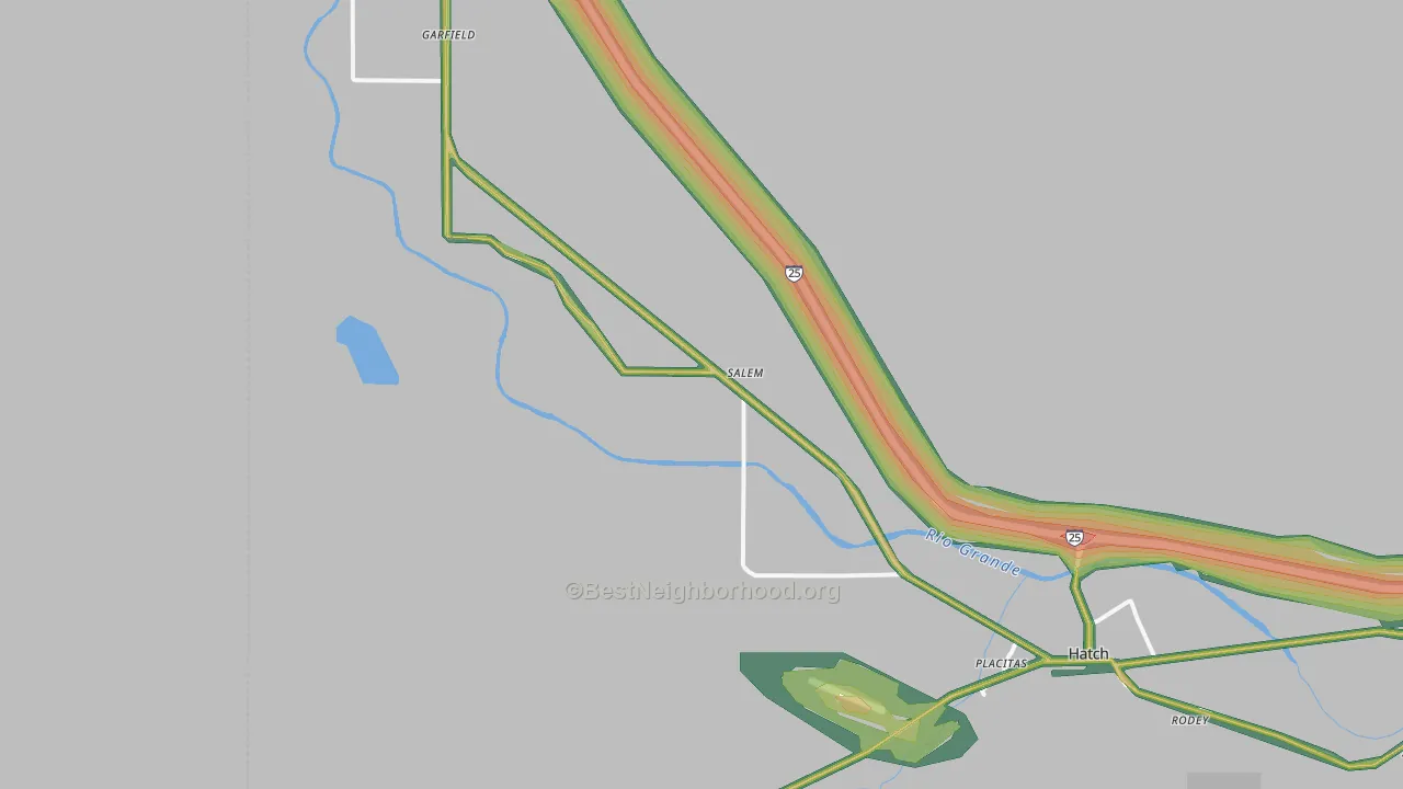 Salem, NM Map of Noise Levels in Salem