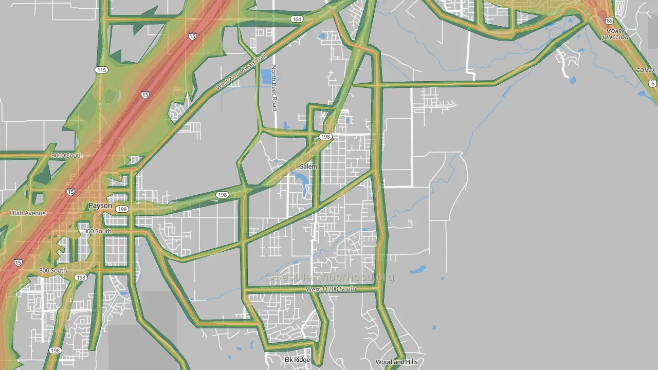 Salem, UT Map of Noise Levels in Salem