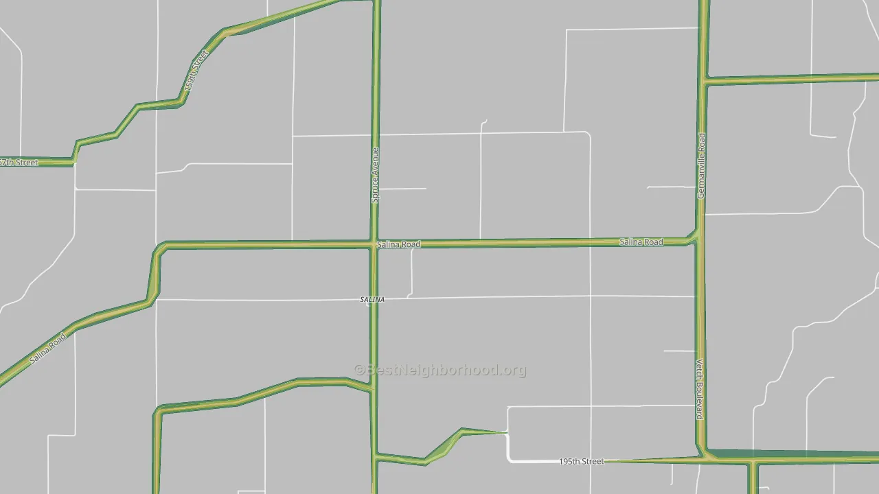 Salina, IA Map of Noise Levels in Salina