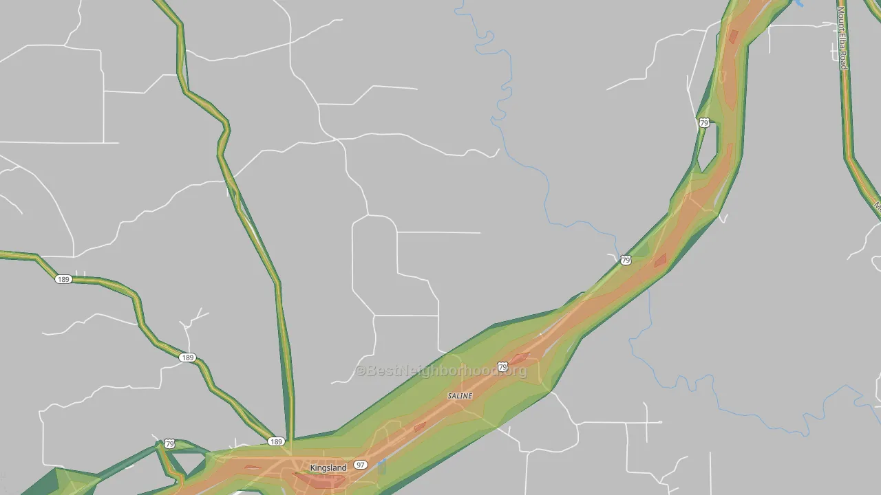 Saline, AR Map of Noise Levels in Saline