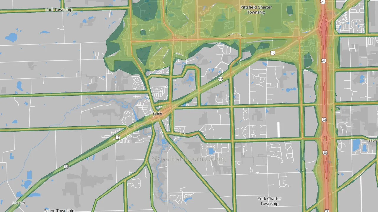 Saline, MI Map of Noise Levels in Saline