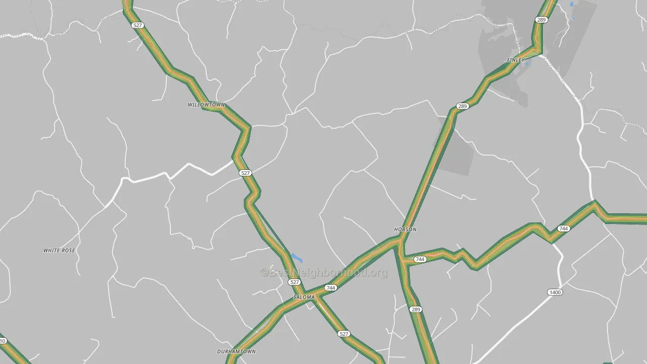 Saloma, KY Map of Noise Levels in Saloma