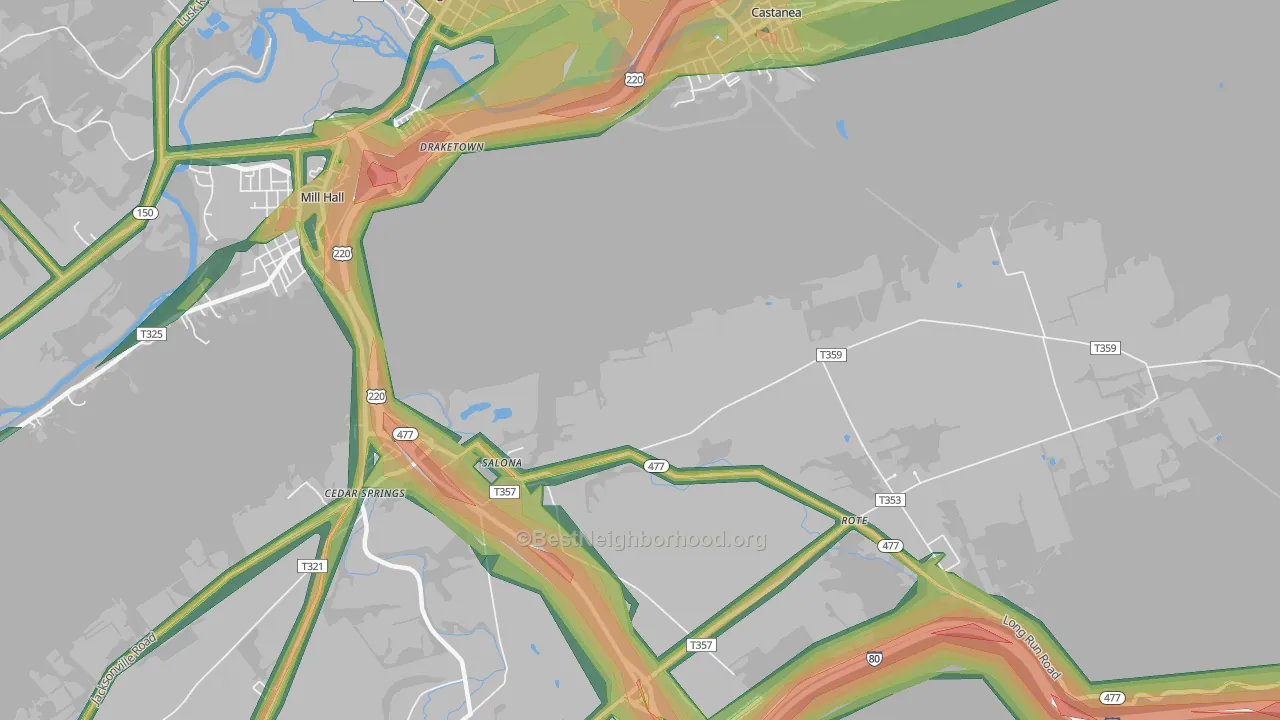Salona, PA Map of Noise Levels in Salona