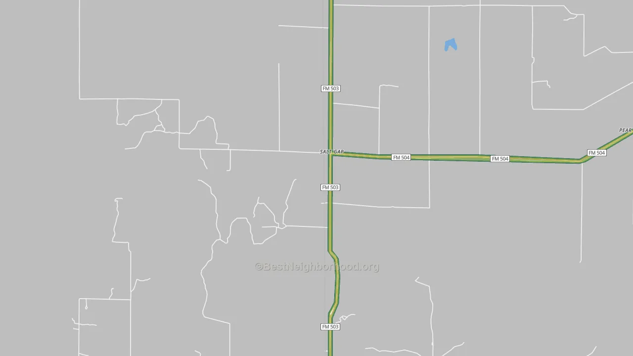 Salt Gap, TX Map of Noise Levels in Salt Gap