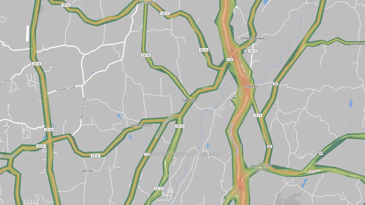 Salt Point, NY Map of Noise Levels in Salt Point